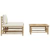 vidaXL Salon de jardin 3 pcs avec coussins blanc crème Bambou