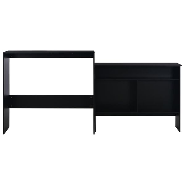vidaXL Table de bar avec 2 dessus de table Noir 130 x 40 x 120 cm
