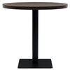 vidaXL Table de bistro MDF et acier Rond 80 x 75 cm Fr&ecirc;ne fonc&eacute;