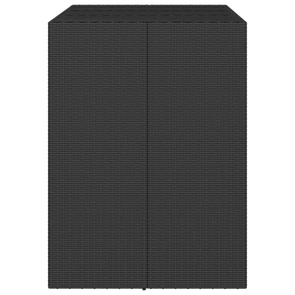 vidaXL Table de bar et dessus en verre noir 105x80x110 cm poly rotin