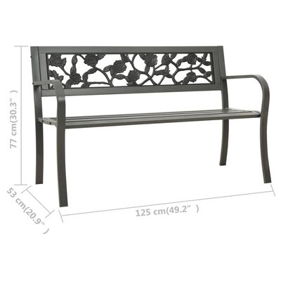 vidaXL Banc de jardin 125 cm acier gris