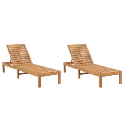 vidaXL Chaises longues lot de 2 Bois de teck solide