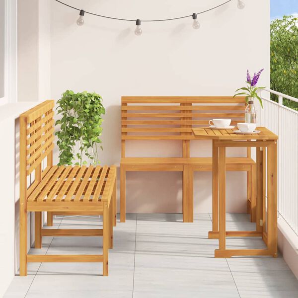 vidaXL Ensemble bistro de jardin 5 pcs Marron Bois d'Acacia Massif