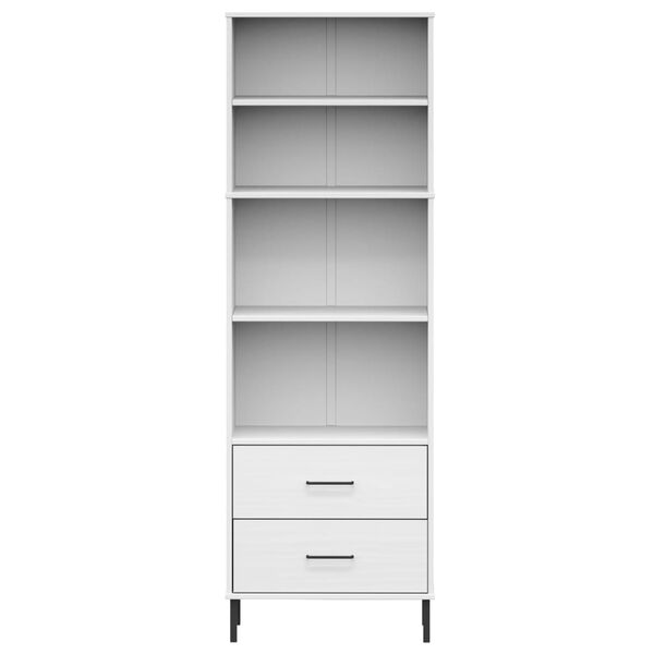 vidaXL Bibliothèque à 2 tiroirs Blanc 60x35x180 cm Bois massif OSLO