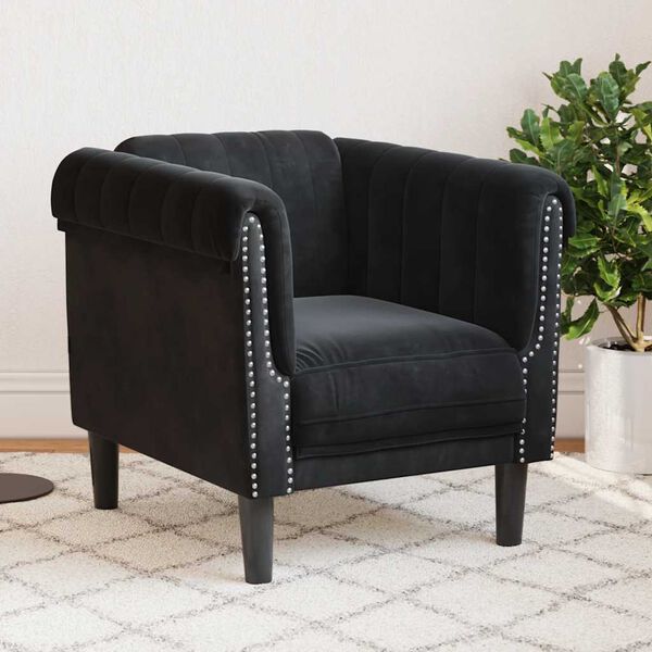 vidaXL Fauteuil noir velours