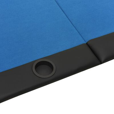 vidaXL Table de poker pliable 10 joueurs Bleu 206x106x75 cm