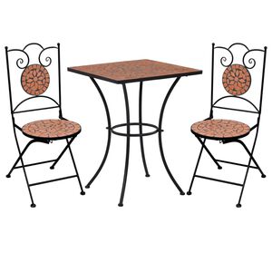vidaXL Ensemble de bistro 3 pcs mosaïque Carreau céramique Terre cuite