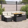 vidaXL Salon de jardin 7 pcs avec coussins noir r&eacute;sine tress&eacute;e