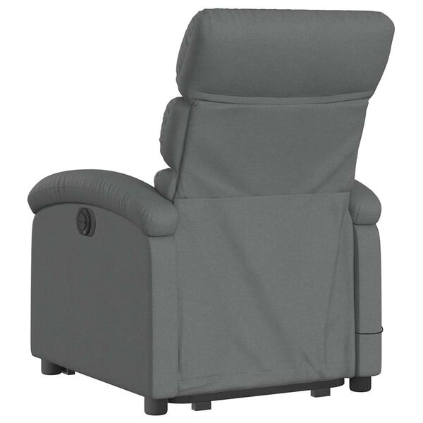 vidaXL Fauteuil inclinable de massage &eacute;lectrique gris fonc&eacute; tissu