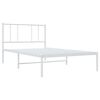 vidaXL Cadre de lit m&eacute;tal sans matelas et t&ecirc;te de lit blanc 100x190 cm