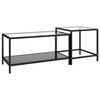 vidaXL Tables à thé 2 pcs Verre trempé Noir