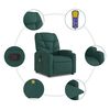 vidaXL Fauteuil inclinable de massage vert fonc&eacute; tissu