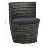 vidaXL Ensemble de bistro 3 pcs avec coussins Résine tressée Gris