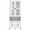vidaXL Buffet VIKEN blanc 80x40x200 cm bois massif de pin