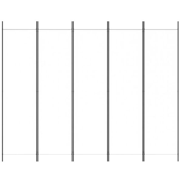 vidaXL Cloison de s&eacute;paration 5 panneaux Blanc 250x200 cm Tissu