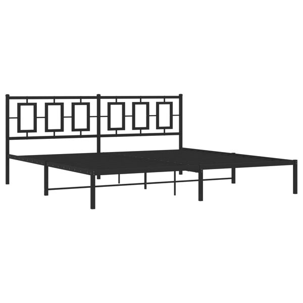 vidaXL Cadre de lit m&eacute;tal sans matelas avec t&ecirc;te de lit noir 193x203cm