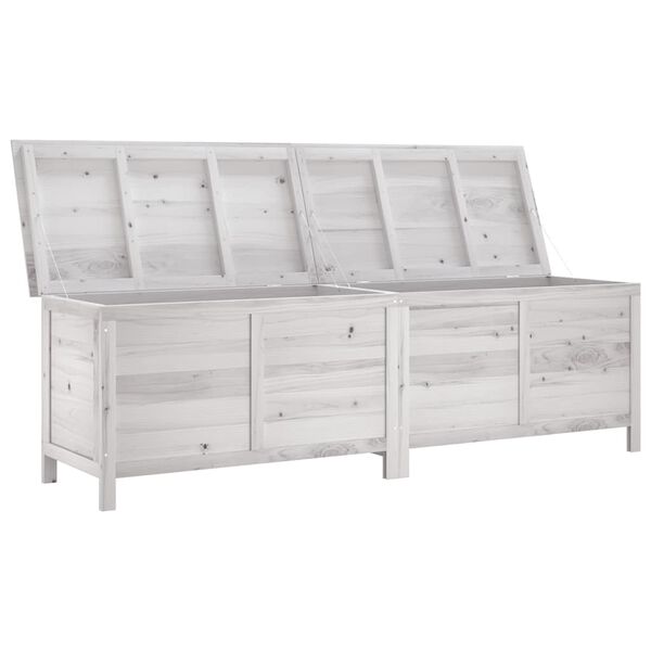 vidaXL Bo&icirc;te de rangement de jardin blanc bois massif de sapin