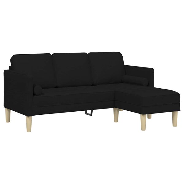 vidaXL Ensemble de Canap&eacute;s 2 pcs Noir 173 x 131 x 67 cm tissu