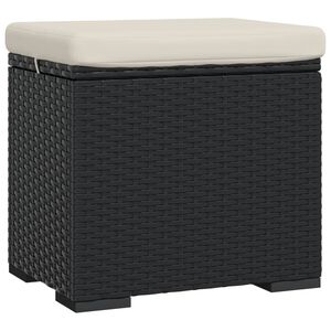 vidaXL Pouf avec coussin noir 40x30x40 cm r&eacute;sine tress&eacute;e