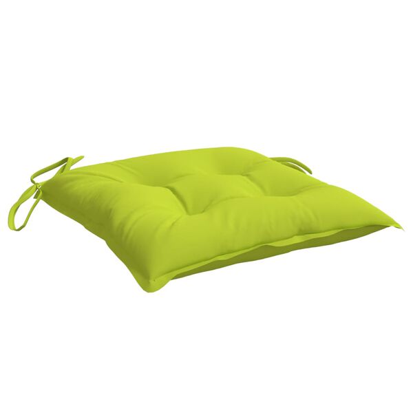 vidaXL Coussins de chaise lot de 4 vert brillant 40x40x7 cm