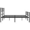 vidaXL Cadre de lit métal sans matelas avec pied de lit noir 150x200cm