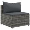 vidaXL Salon de jardin 4 pcs avec coussins Gris R&eacute;sine tress&eacute;e