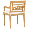 vidaXL Chaises Batavia lot de 4 avec coussins Bois de teck solide
