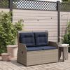 vidaXL Banc inclinable de jardin avec coussins gris r&eacute;sine tress&eacute;e