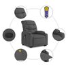 vidaXL Fauteuil inclinable de massage gris foncé tissu