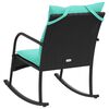 vidaXL Chaise &agrave; bascule de jardin avec coussins noir r&eacute;sine tress&eacute;e
