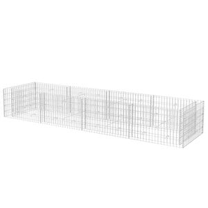 vidaXL Lit sur&eacute;lev&eacute; &agrave; gabion Acier 360x90x50 cm