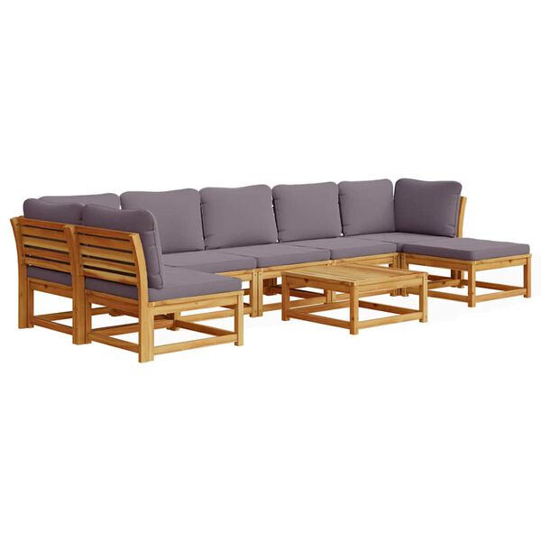 vidaXL Salon de jardin avec coussins 8 pcs bois massif d'acacia