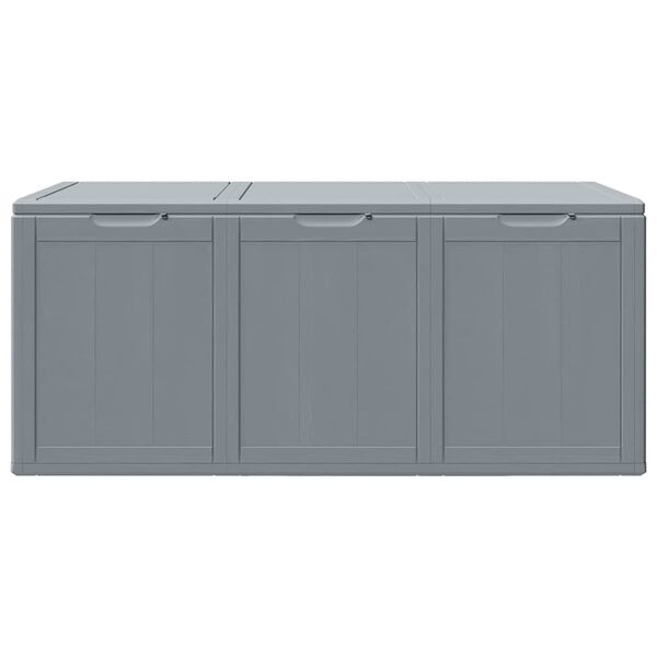 vidaXL Boîte de rangement de jardin 270 L Gris PP aspect bois