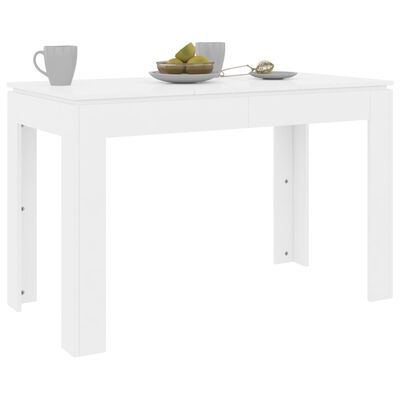 vidaXL Table à manger Blanc brillant 120x60x76 cm Bois d'ingénierie