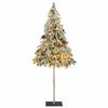vidaXL Sapin de No&euml;l artificiel 300 LED&boules&neige floqu&eacute;e 180 cm