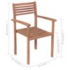 vidaXL Chaises empilables de jardin lot de 4 Bois de teck solide