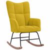 vidaXL Chaise &agrave; bascule avec repose-pied Jaune moutarde Velours