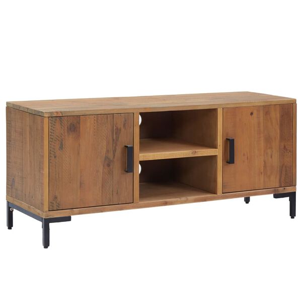 vidaXL Meuble TV Marron 110x35x48 cm Bois de pin massif