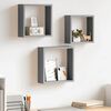 vidaXL &Eacute;tag&egrave;res murales sous forme de cube 3 pcs Gris MDF