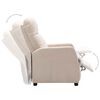 vidaXL Fauteuil inclinable &eacute;lectrique cr&egrave;me tissu