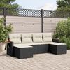 vidaXL Salon de jardin 6 pcs avec coussins noir r&eacute;sine tress&eacute;e