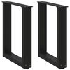 vidaXL Pieds de table basse en U 2 pi&egrave;ces Noir 38 x (42-43) cm Acier