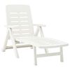 vidaXL Chaise longue pliable Plastique Blanc