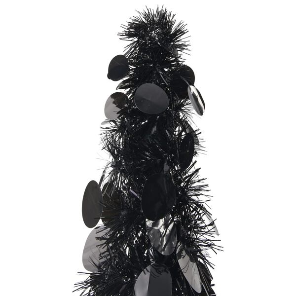 vidaXL Sapin de No&euml;l artificiel escamotable noir 120 cm PET