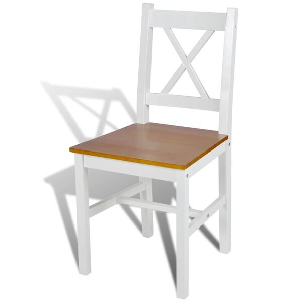 vidaXL Chaises &agrave; manger lot de 6 blanc pin&egrave;de