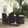 vidaXL Salon de jardin 7 pcs avec coussins r&eacute;sine tress&eacute;e noir