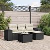 vidaXL Salon de jardin 5 pcs avec coussins noir r&eacute;sine tress&eacute;e
