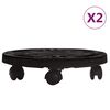vidaXL Chariots à plantes avec roues 2 pcs Diamètre 30 cm Noir 170 kg