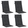 vidaXL Coussins de chaise de jardin &agrave; dossier haut lot de 4 noir tissu