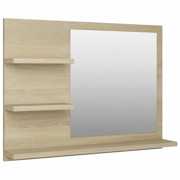 vidaXL Miroir de salle de bain ch&ecirc;ne sonoma bois d&rsquo;ing&eacute;nierie